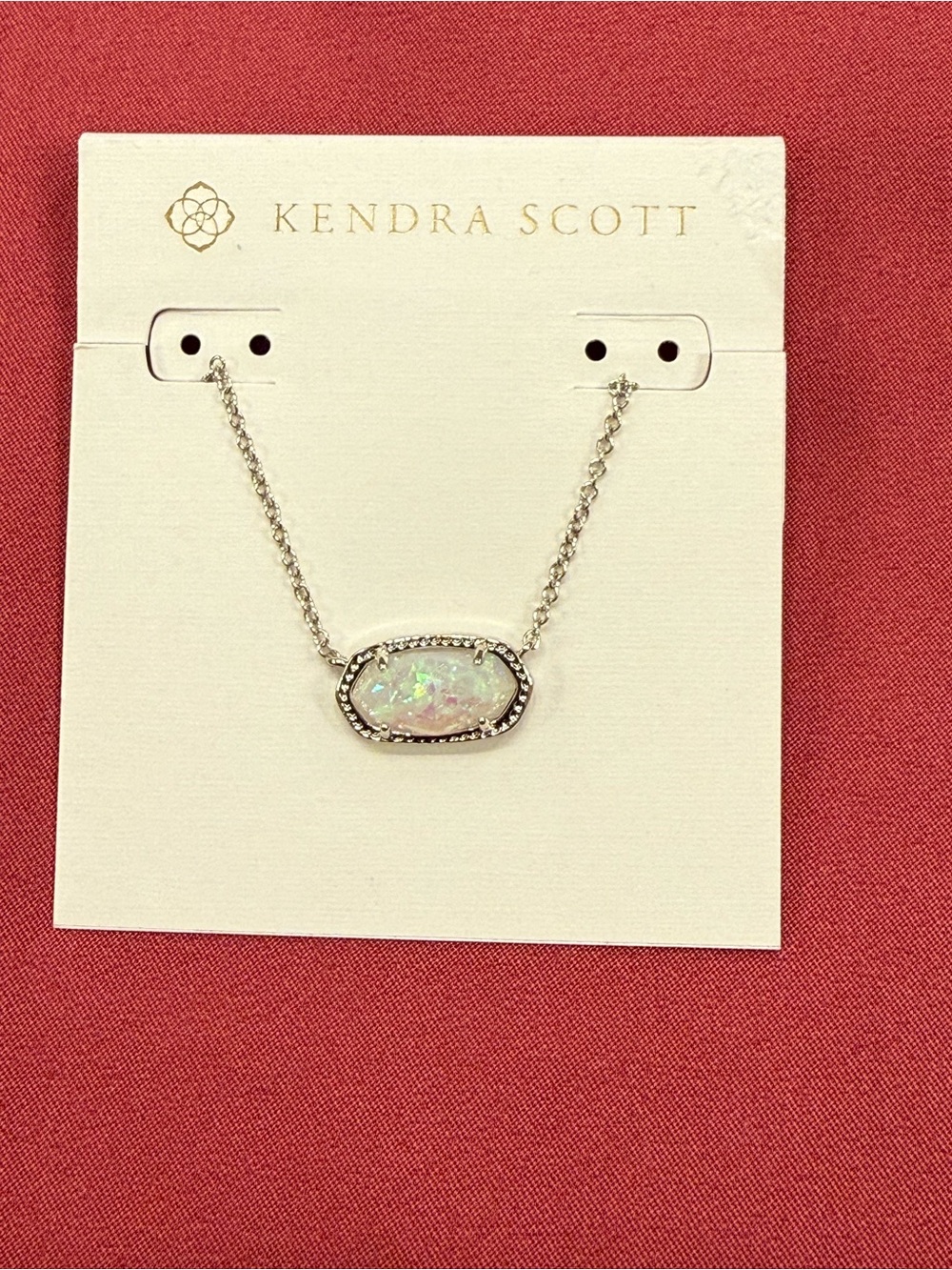 Kendra Scott Elisa Necklace in Iridescent Opal and Silver